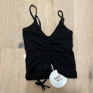 Princess Polly cropped tank top (The Shepherd Top Black), size 2, color black